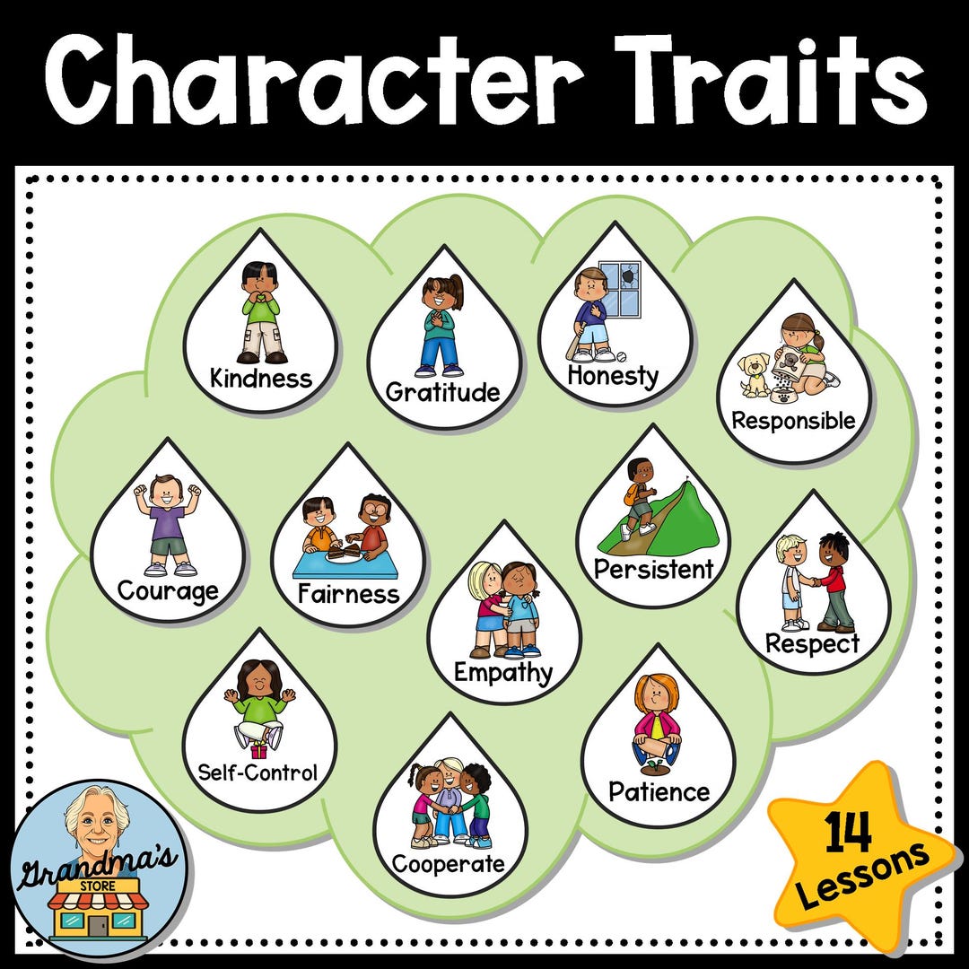 Character Traits UNIT - 12 Traits in 14 Lessons, K-2 - Etsy
