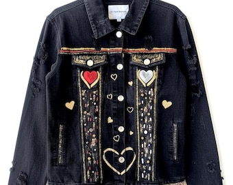 Black Jean Jacket Women (Size L)