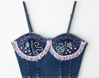 Jean Crop Top Women (Size L)
