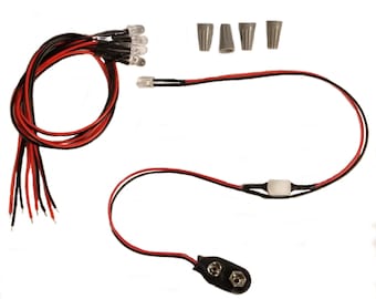 LED Light Kit - 9 Volt Battery with on/off switch