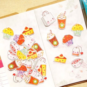 Tea Time Stickers, Shopping Stickers, Food Stickers, Reminder Sticker, Stickers for Planner, Planner Supplies, Sticker Pack, Tea Stickers