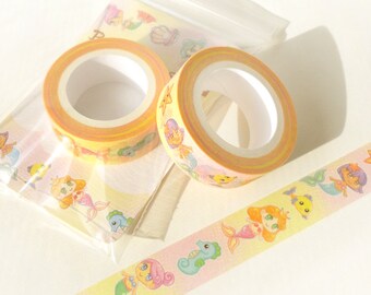 Mermaid Washi Tape. Planner Decoration. Kawaii Washi Tape. Cute Washi Tape. Masking Tape. Planner Supplies. Craft Tape. Anime Washi Tape.