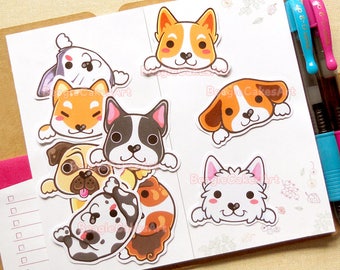 Dog Stickers, Animal Sticker, Kawaii Sticker, Phone Sticker, Waterproof Sticker, Gift for Dog Lover, Die Cut Stickers, Cute Stationery