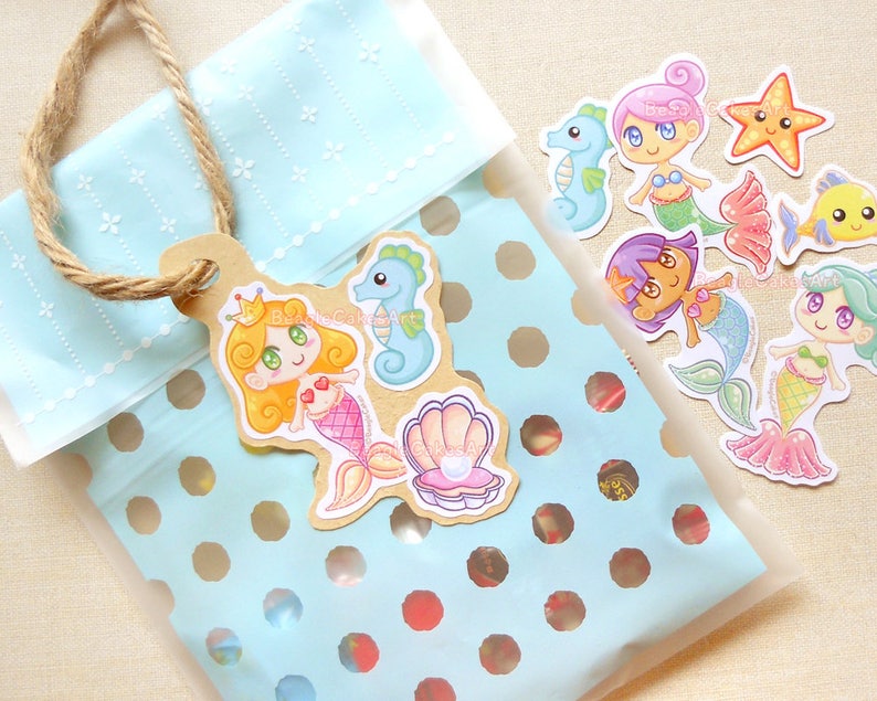 Mermaid Stickers. Kawaii Stickers. Resin Supply. Confetti. Anime Stickers. Princess Sticker. Planner Stickers. Craft Supply. Ocean Stickers. image 4