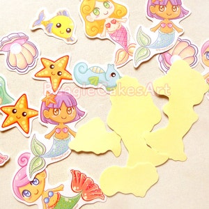 Mermaid Stickers. Kawaii Stickers. Resin Supply. Confetti. Anime Stickers. Princess Sticker. Planner Stickers. Craft Supply. Ocean Stickers. image 8