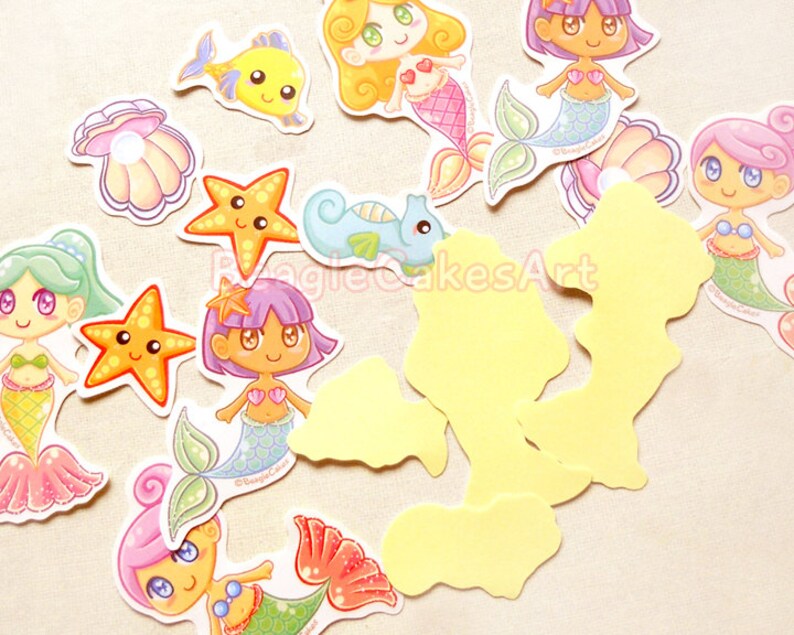 Mermaid Stickers. Kawaii Stickers. Resin Supply. Confetti. Anime Stickers. Princess Sticker. Planner Stickers. Craft Supply. Ocean Stickers. image 8