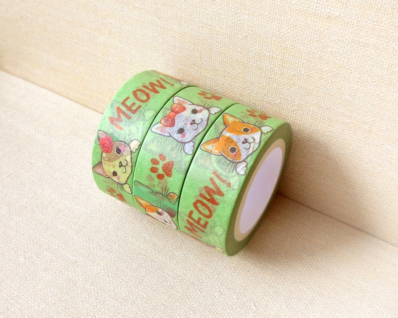 Cute Cats Washi Tape. Planner Decoration. Kawaii Washi Tape. | Etsy