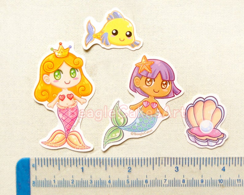 Mermaid Stickers. Kawaii Stickers. Resin Supply. Confetti. Anime Stickers. Princess Sticker. Planner Stickers. Craft Supply. Ocean Stickers. image 3