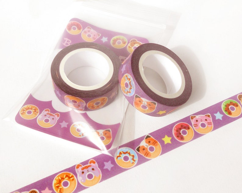 Donut Washi Tape. Planner Decoration. Kawaii Washi Tape. Cute Etsy