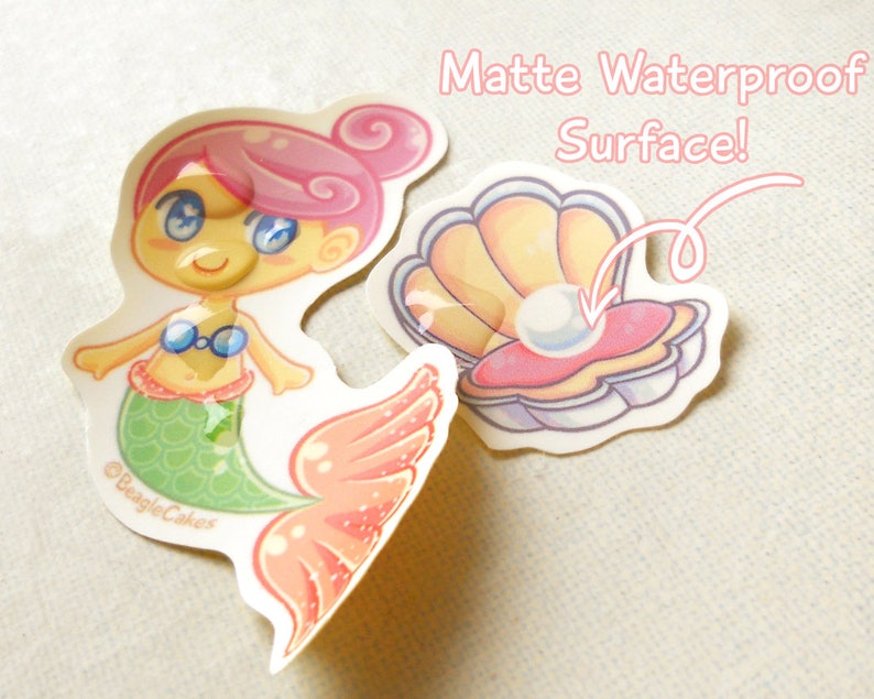 Mermaid Stickers. Kawaii Stickers. Resin Supply. Confetti. Anime Stickers. Princess Sticker. Planner Stickers. Craft Supply. Ocean Stickers. image 7