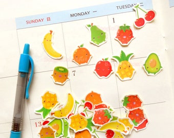 Waterproof Fruits Stickers 60 Pcs, Party Favors, Goodie Bag Seals, Gift Decoration, Planner Stickers, Shopping Sticker, Sticker Labels, DIY