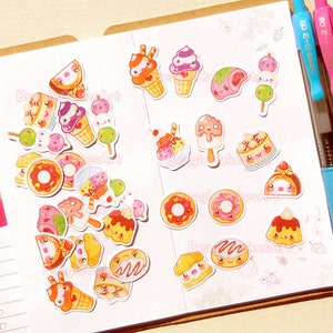 Dessert Stickers, Kawaii Sticker Pack, Pastry Stickers, Baking Stickers, Cupcake Sticker, Stickers for Planner, Food Sticker, Sticker Sheet