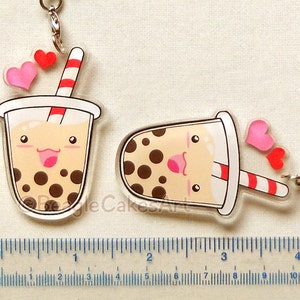 Bubble Tea Keychain. Cute Boba Charm. Phone Strap. Kawaii Phone Charm. Tapioca Bubble Tea Keychain. Kawaii Dust Plug. Anime Keychain. Gift. image 3