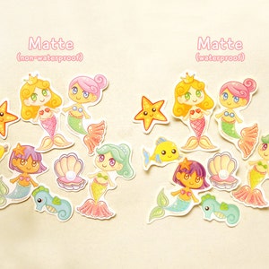 Mermaid Stickers. Kawaii Stickers. Resin Supply. Confetti. Anime Stickers. Princess Sticker. Planner Stickers. Craft Supply. Ocean Stickers. image 6