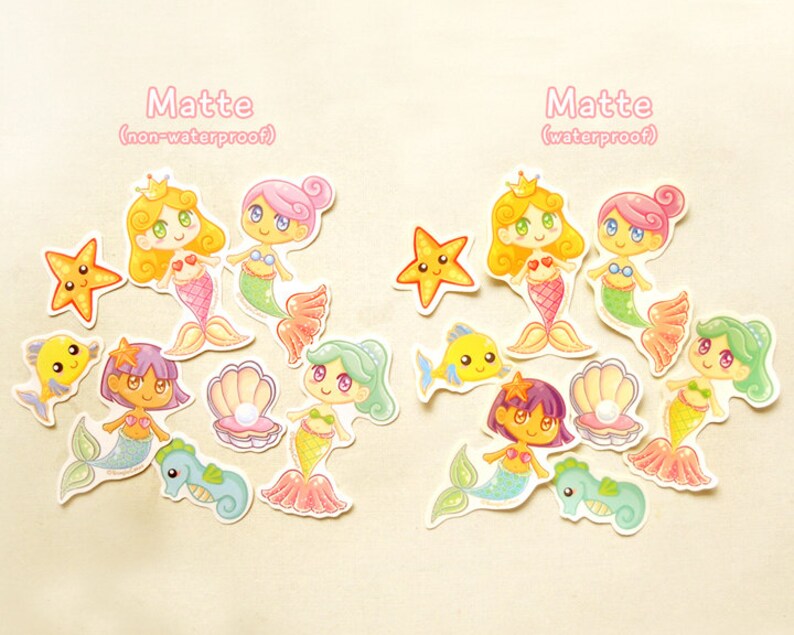 Mermaid Stickers. Kawaii Stickers. Resin Supply. Confetti. Anime Stickers. Princess Sticker. Planner Stickers. Craft Supply. Ocean Stickers. image 6