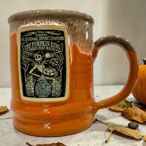 Disney Nightmare Before Christmas Pumpkin King Bones Coffee Deneen Pottery Mug image 1