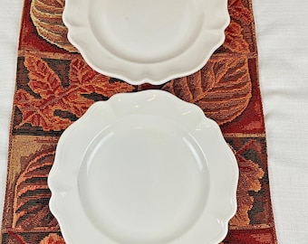 Red-Cliff Heirloom Ironstone 8 3/4” Salad Plates White Set of 2 Vintage USA