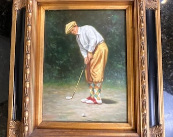 Vintage olieverfschilderij van G. Altmann, naar Glen Green: The Drive, met een sierlijke lijst.