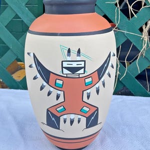 Signed KOPA Pottery Vase Arizona Studio Art Chief Thundergod Sunface - With Tag
