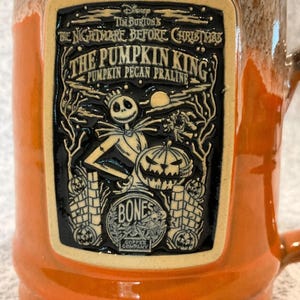 Disney Nightmare Before Christmas Pumpkin King Bones Coffee Deneen Pottery Mug image 2