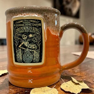 Disney Nightmare Before Christmas Pumpkin King Bones Coffee Deneen Pottery Mug image 8