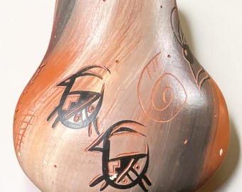 Cedar Mesa Navajo Pottery Vase Signed Kokopelli Southwest Native American 5.5”