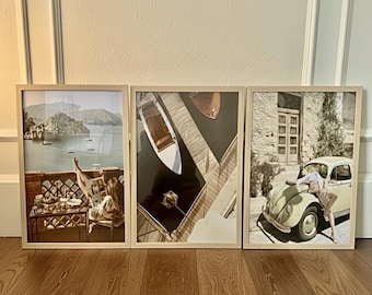 Impresión de lienzo de lujo europeo, elegante conjunto de arte de pared, arte de lienzo moderno para dormitorio, decoración del hogar, estilo vintage, arte de pared enmarcado de 16 x 24