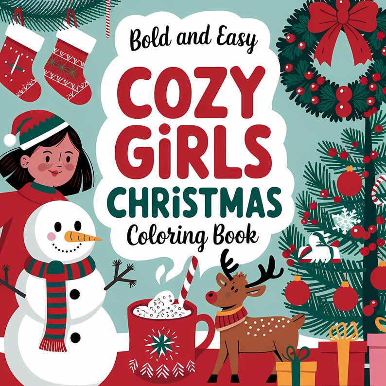 Cozy Girl Christmas Coloring Pages – Relaxing Printable Designs for ...