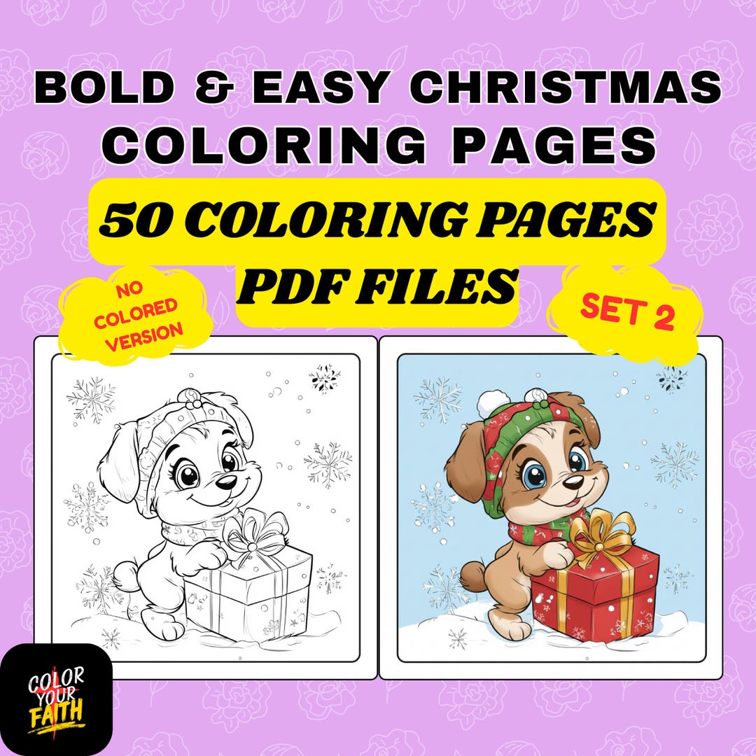 Christmas Coloring Pages – 50 Festive Designs, Kids & Adults (digital ...
