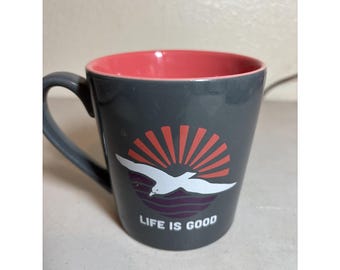 Life Is Good "Do What You Love Love What You Do" Dove Coffee/Tea Cup Mug  Grey
