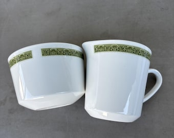 Corning By Centura Lynwood Green Cream & sugar 2 pc See Pics b069