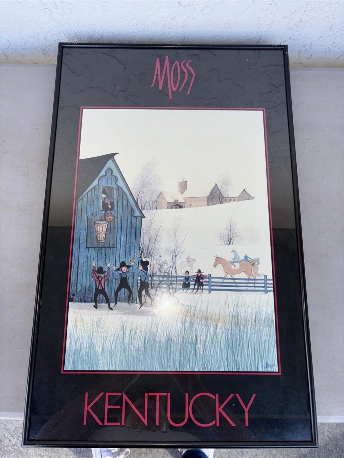 Vintage Artist P Buckley Moss Signed Print Framed Kentucky Signed