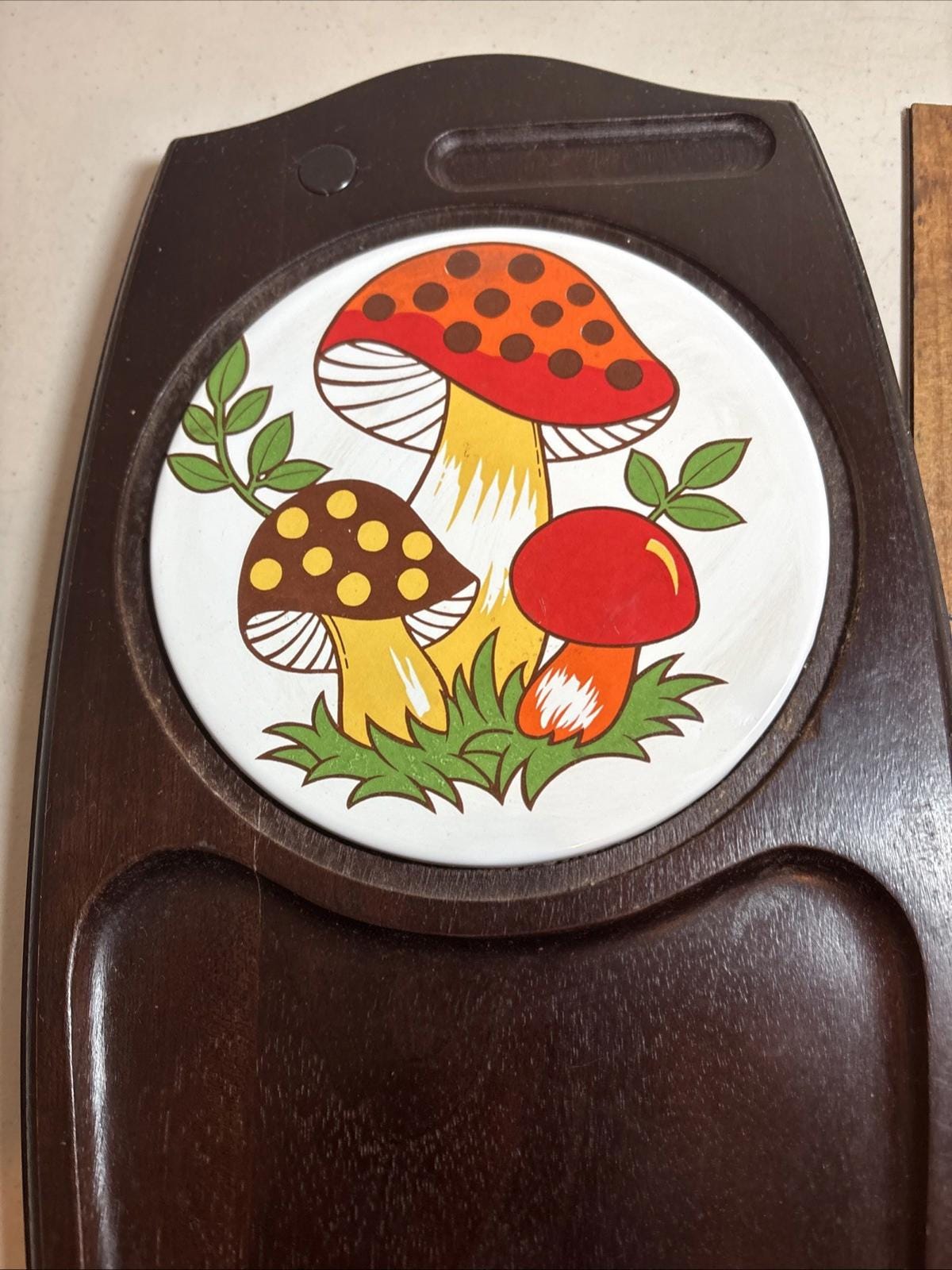 ヴィンテージ 70s マッシュルーム キノコ セラミック お皿 2枚セット