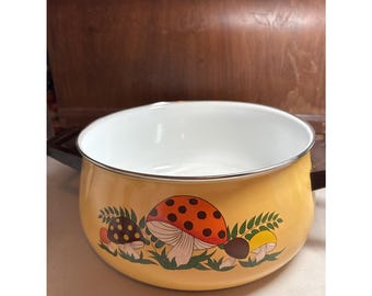 vintage aluminum cooking pot merry mushroom 9.5 x 4 see pics vs08