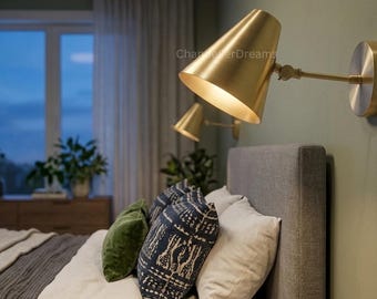 Adjustable Brass Wall Sconce | Modern Hallway Lighting