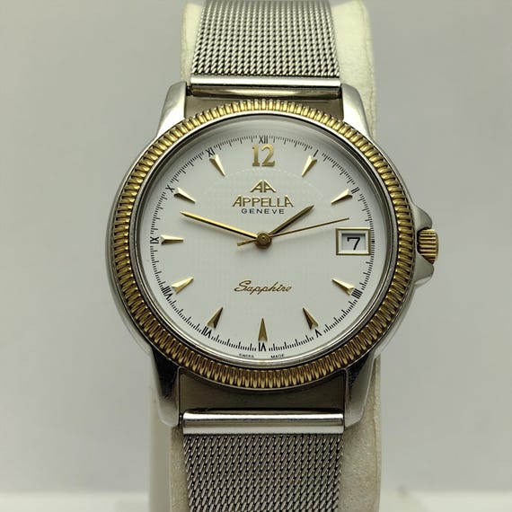 APPELLA GENEVE SAPPHIRE Swiss Made Ref No. 317 White Dial 35 Mm