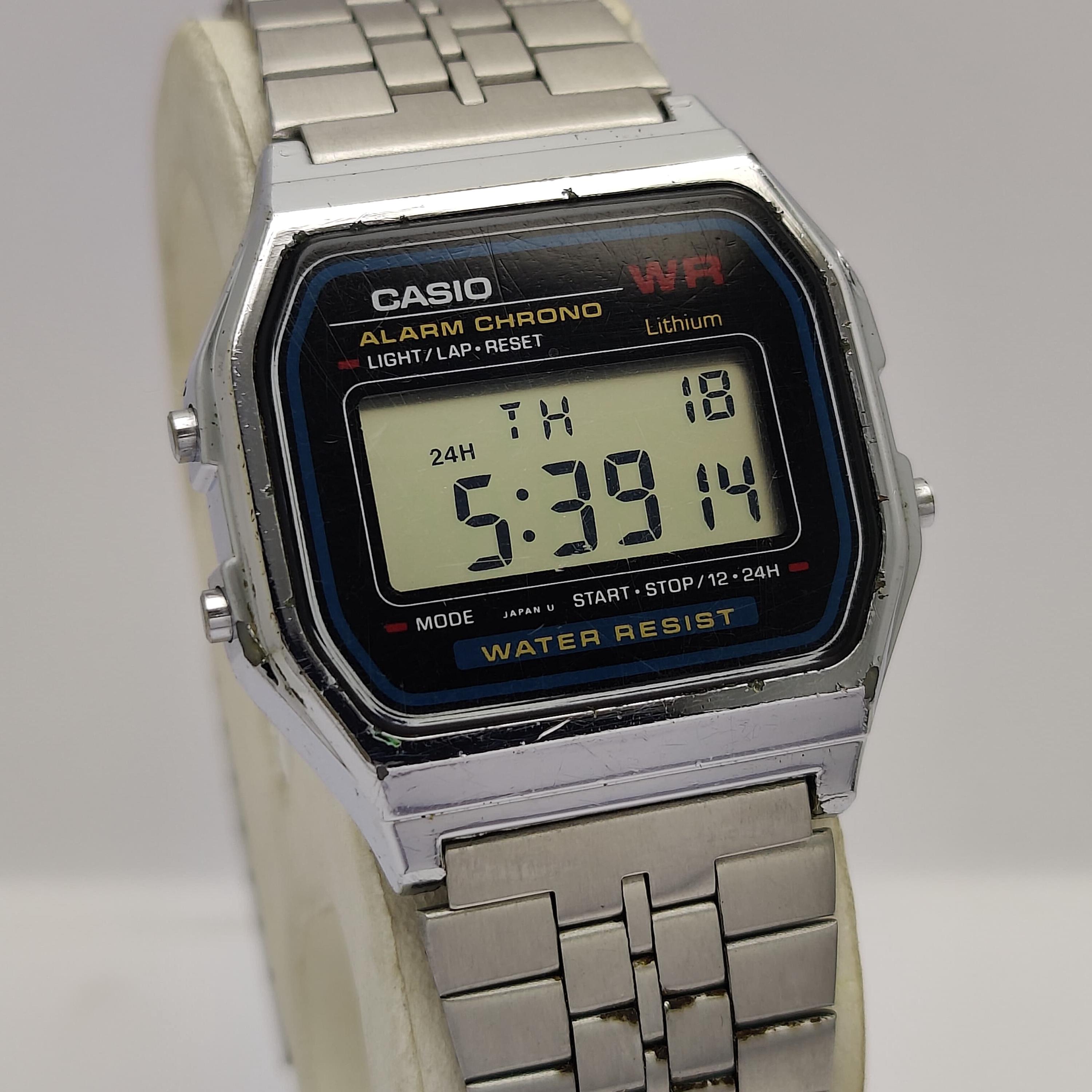 Vintage Casio A159W Mod 593 Alarm Chronograph WR Original Japan