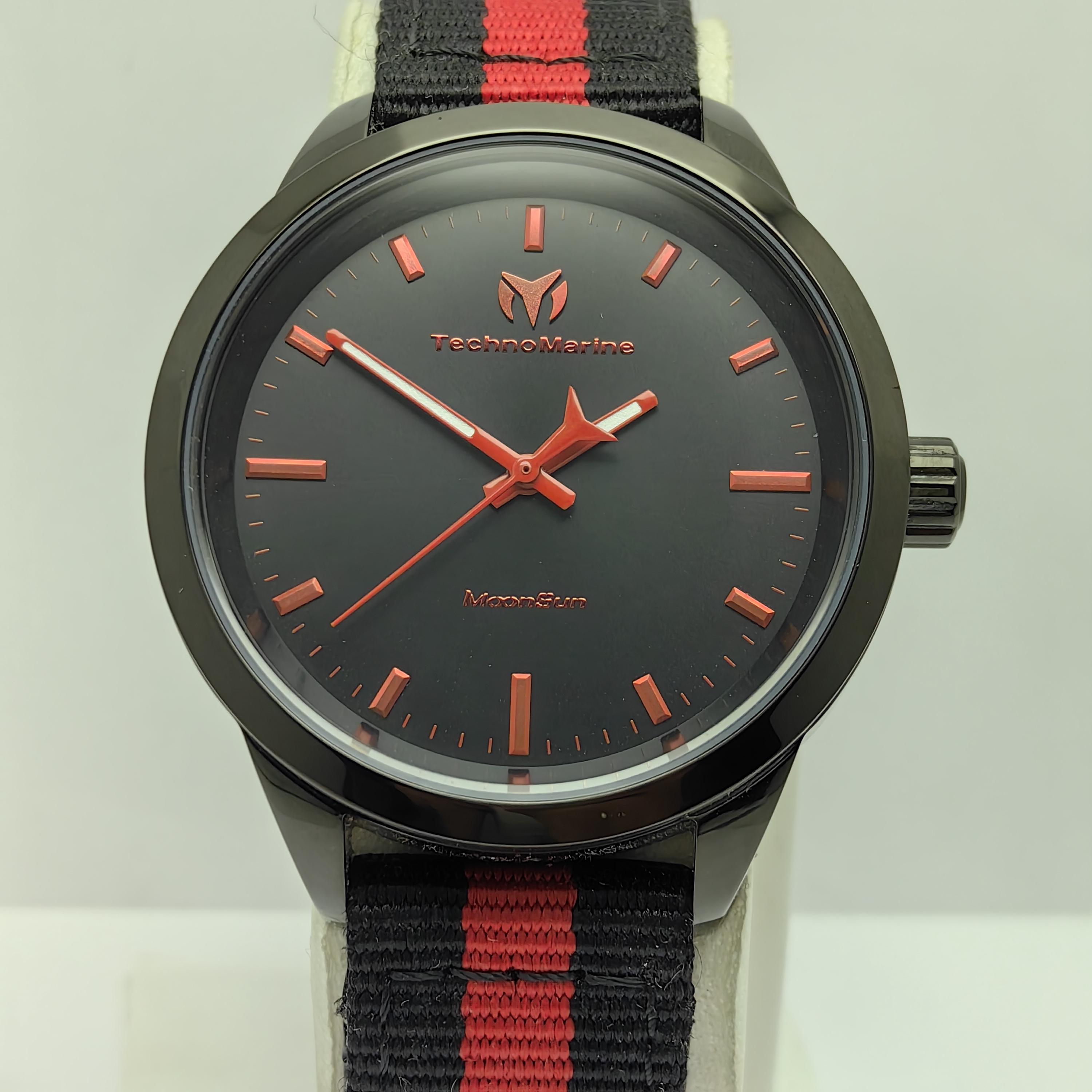 TECHNOMARINE Moonsun TM-117008 Black & Red Dial 40 Mm Original