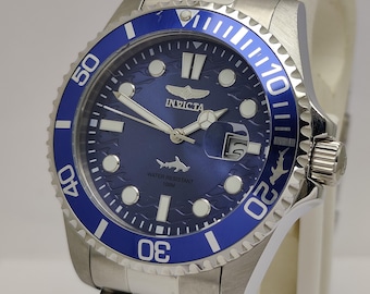 Reloj de cuarzo INVICTA PRO DIVER 32056 para hombre, esfera y bisel azules, 43 mm, totalmente de acero inoxidable