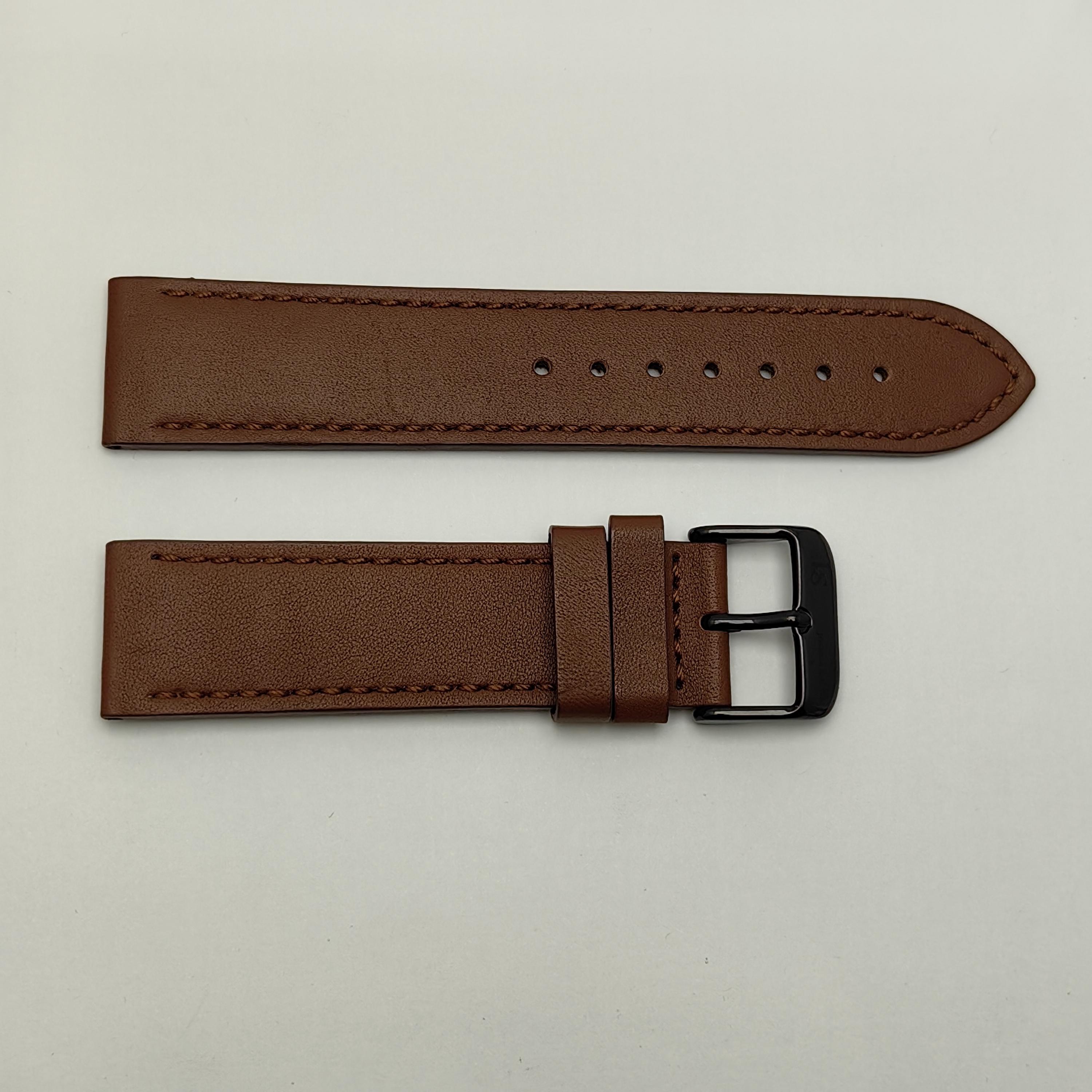 MOVADO 21 mm Brown Swiss made Genuine Leather Original Men's watch strap