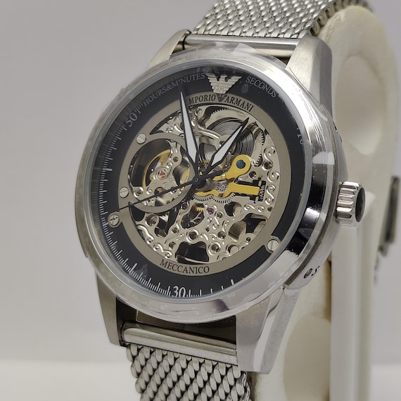 EMPORIO ARMANI Skeleton Automatic MECCANICO AR4625 Solid Steel