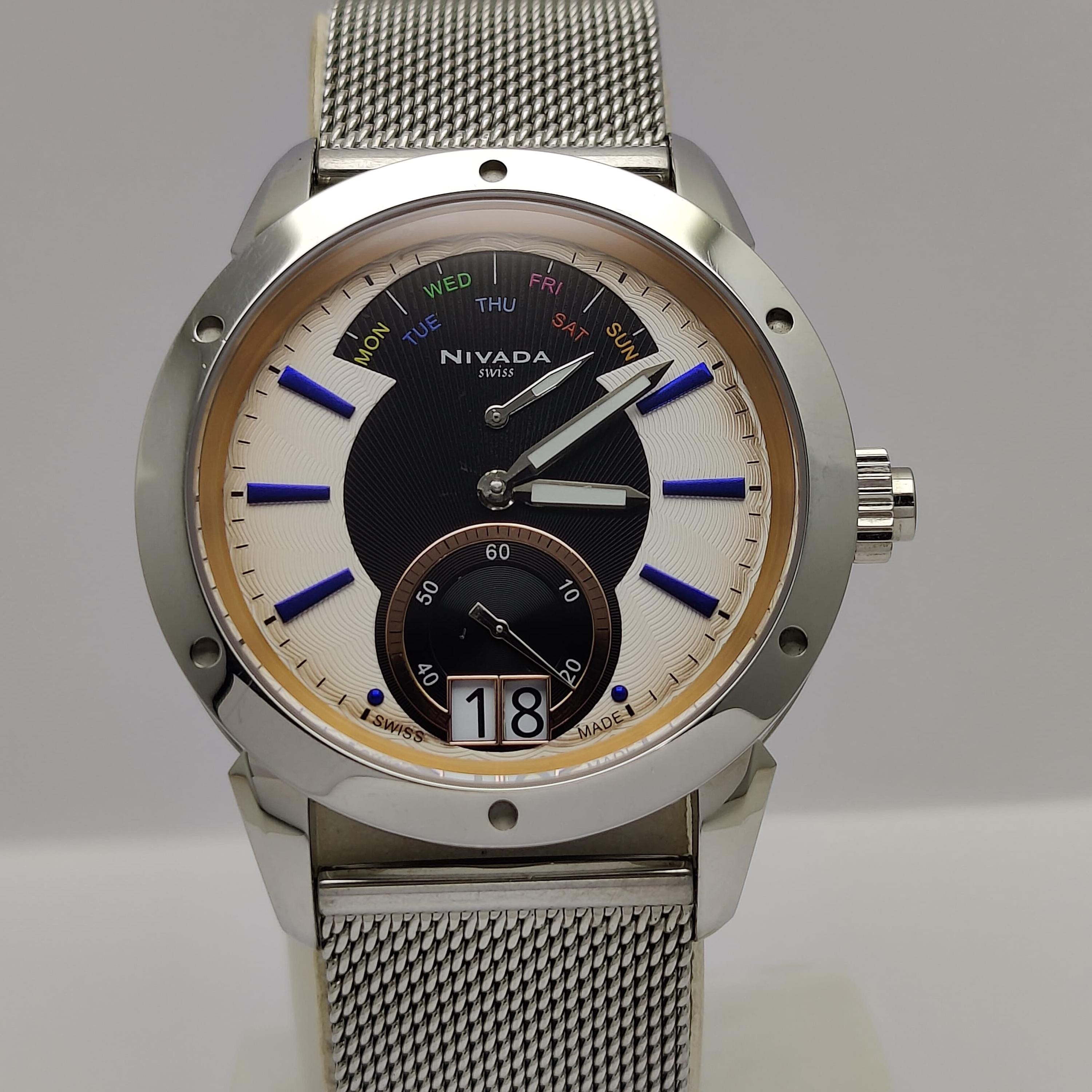 NIVADA SWISS Diplomat Caballero GC3077G/2 White & Black Dial 42 Mm