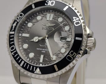 Reloj de cuarzo INVICTA PRO DIVER 30806 para hombre, esfera y bisel grises, 43 mm, totalmente de acero inoxidable