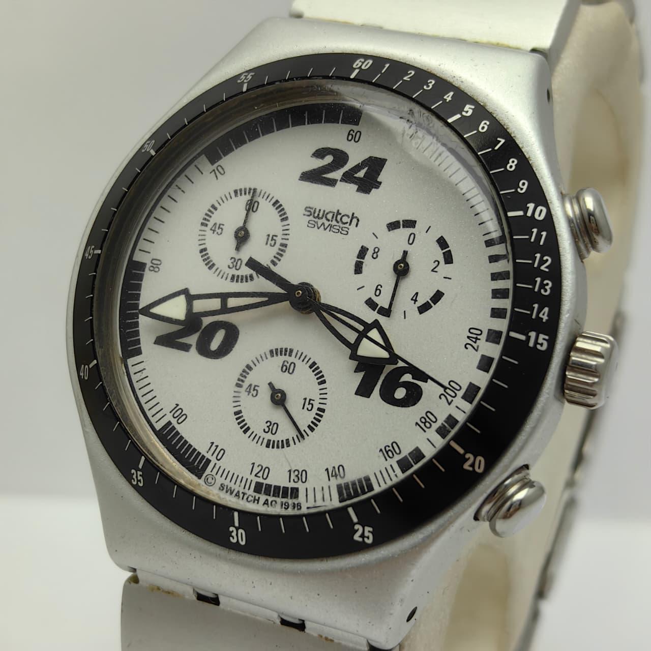 Swatch Irony AG 1996 Swiss Made Panda Face Aluminium 4 Jewels