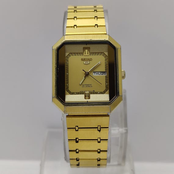 Vintage Seiko 5 Automatic 23 Jewels 2949-020L All Gold Day & Date
