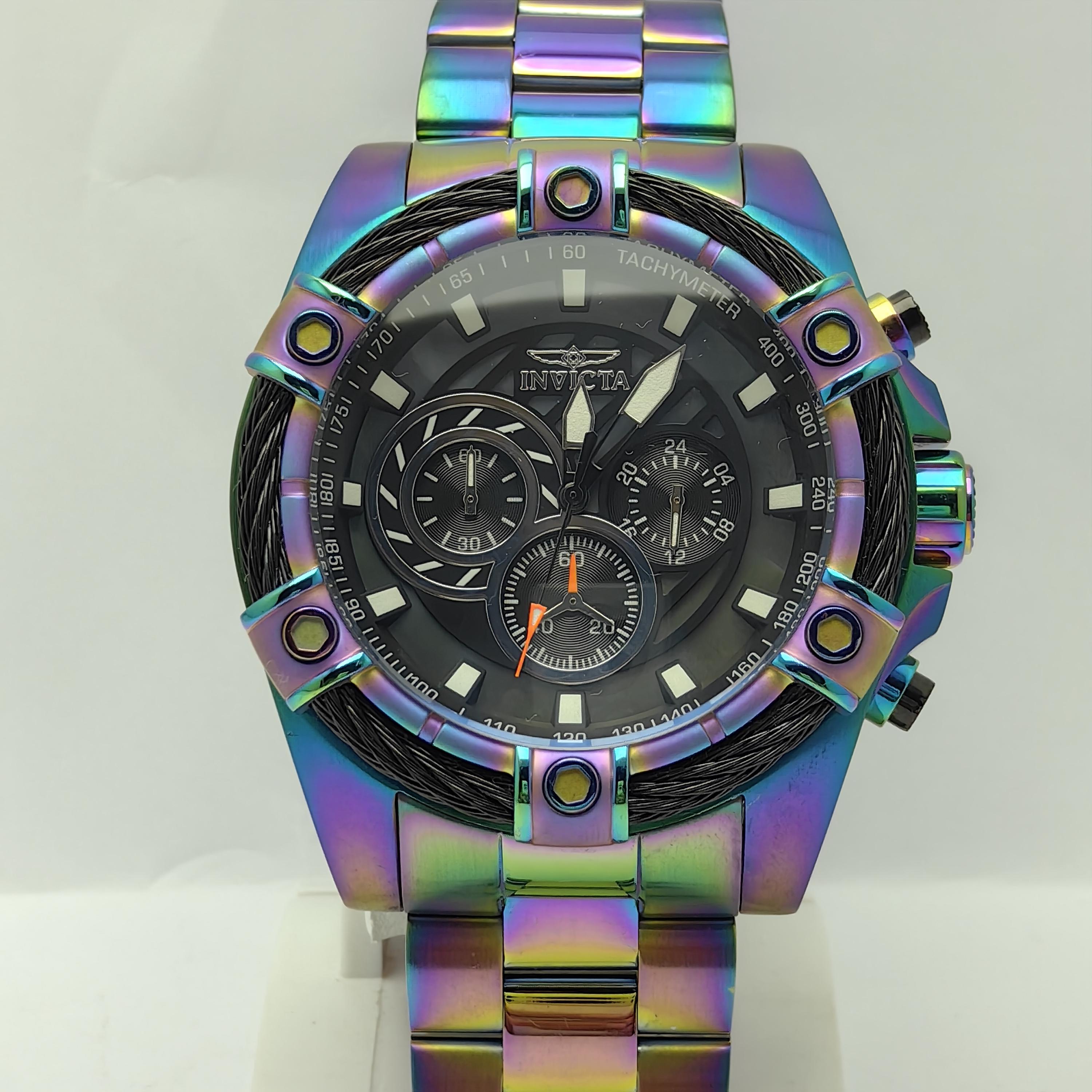 INVICTA BOLT Multicolor 57 Mm Chronograph 25521 Rare Men's Watch