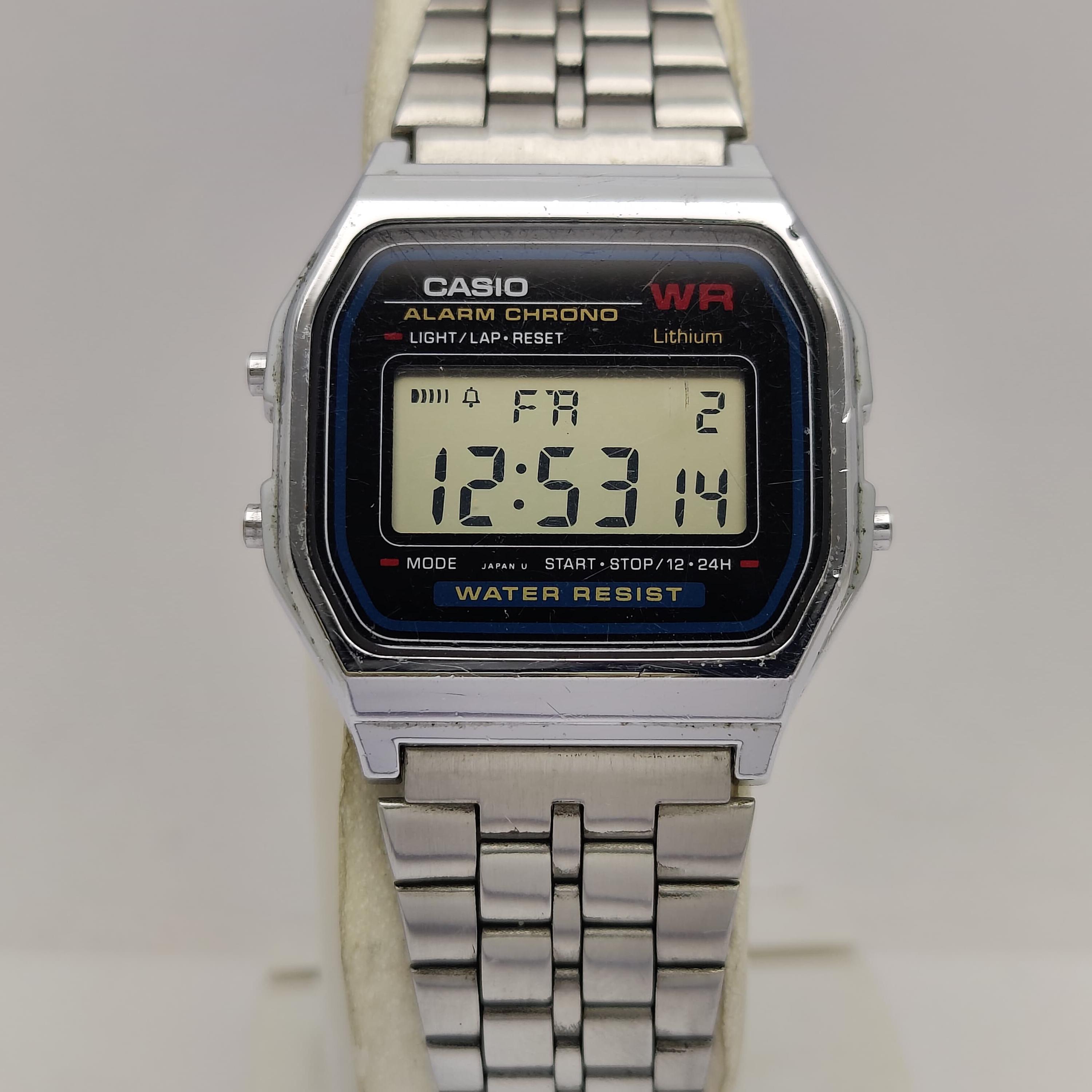 Vintage Casio A159W Mod 593 Alarm Chronograph WR Original Japan