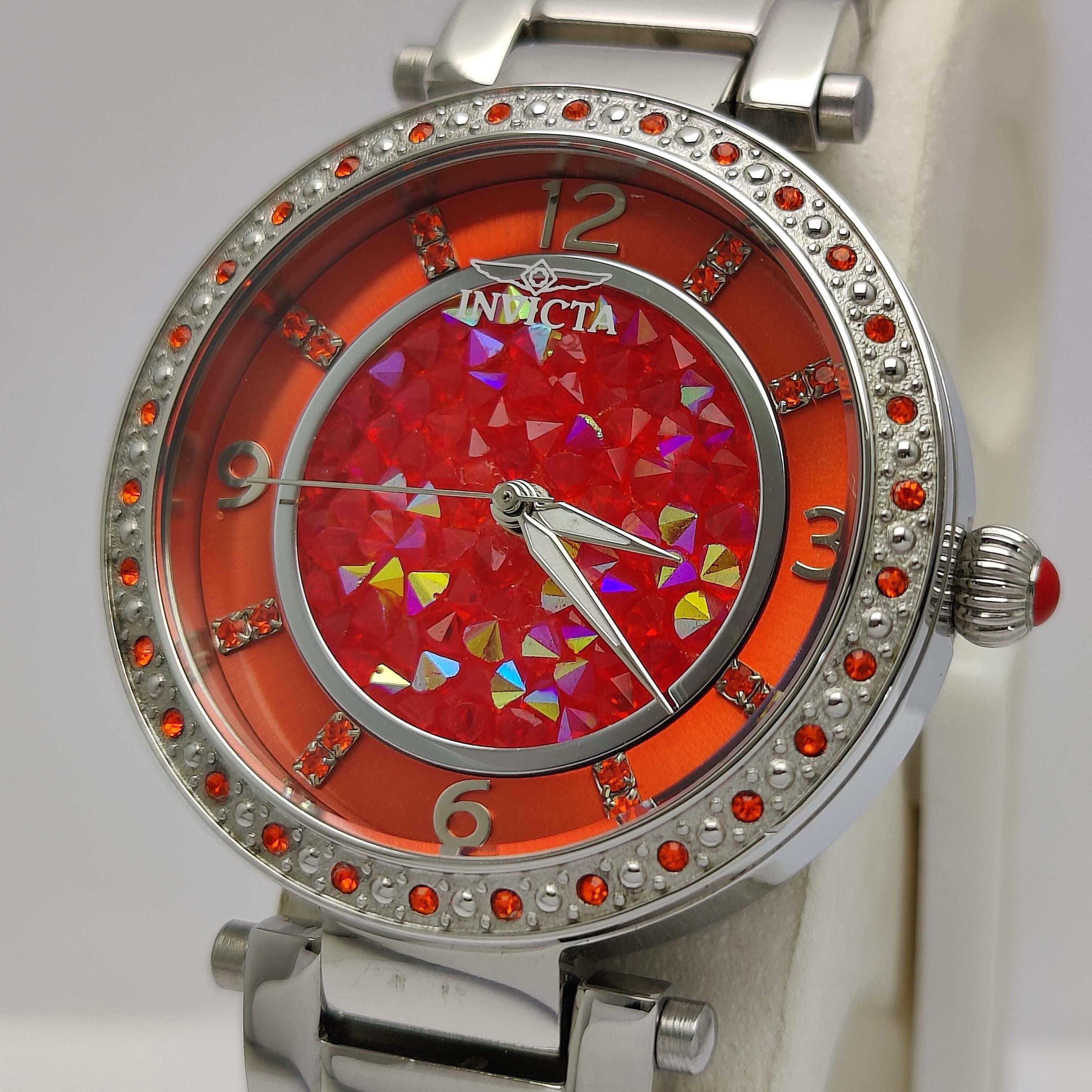 ウメ INVICTA Wildflower Red Pearls Dial 25636 Elegant 36 Mm Women's