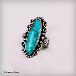 Turquoise Ring, Size 5-1/2, Sterling Silver, Gemstone Rings for Women, Boho Turquoise Ring