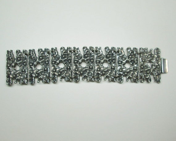 R Larin brutalist pewter bracelet , mid century mo